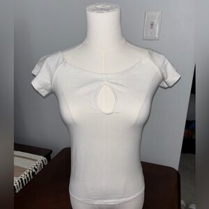 White Keyhole Top